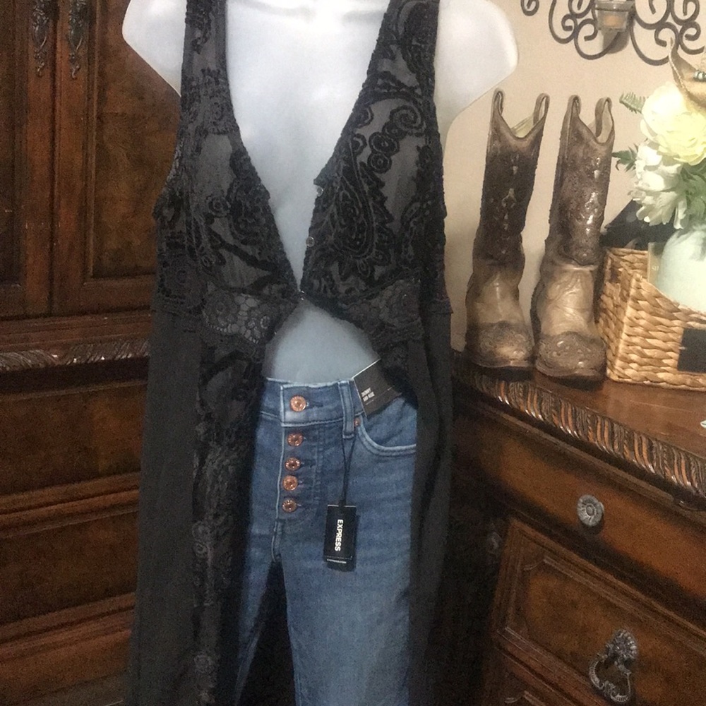 Black lace duster